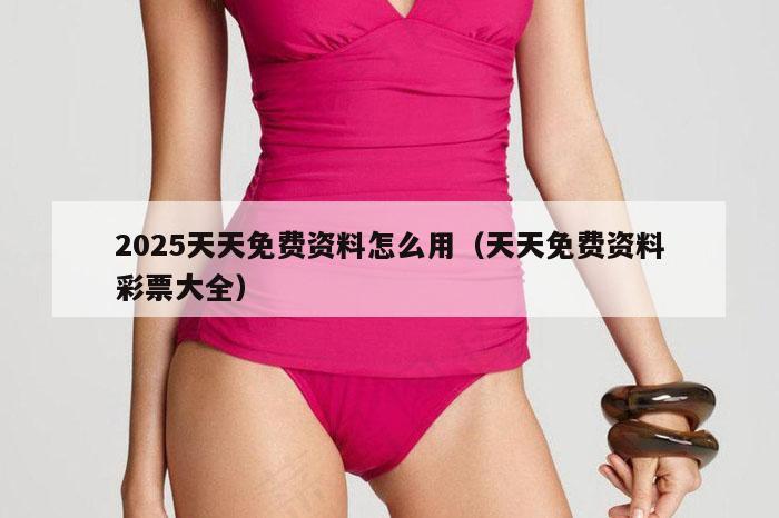 2025天天免费资料怎么用（天天免费资料彩票大全）