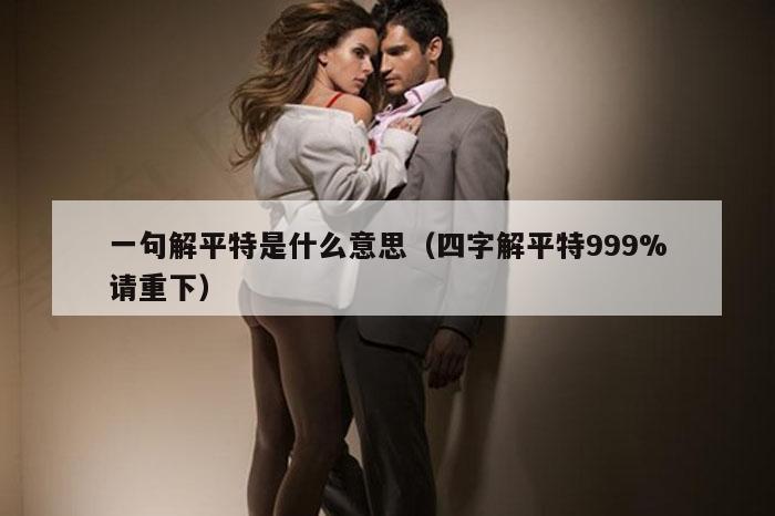 一句解平特是什么意思（四字解平特999%请重下）
